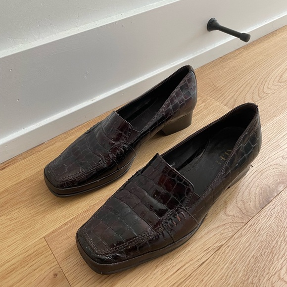 Crocodile leather vintage loafers - Picture 4 of 7